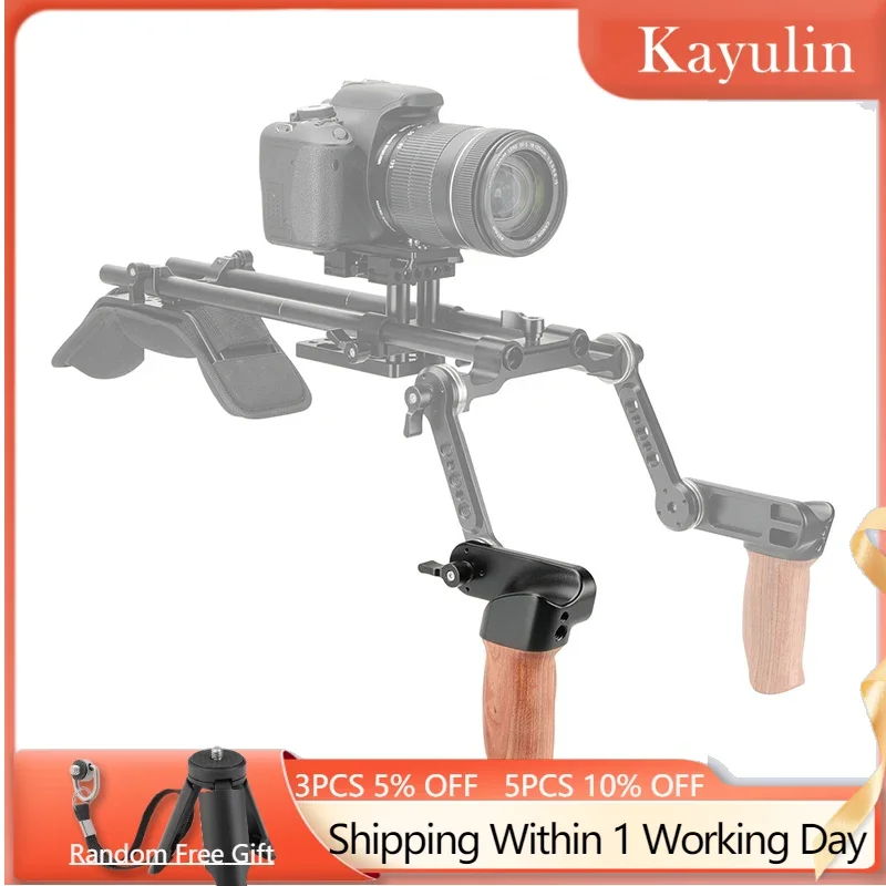 

Kayulin Ergonomic Wooden Hand Grip (Right Side) With ARRI Rosette M6 Thread Screw Connection For Camera Shoulder Mount Rig