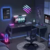 Home Office Work Desk with Headphone Hook, Small Office Desk Study Writing Table 6