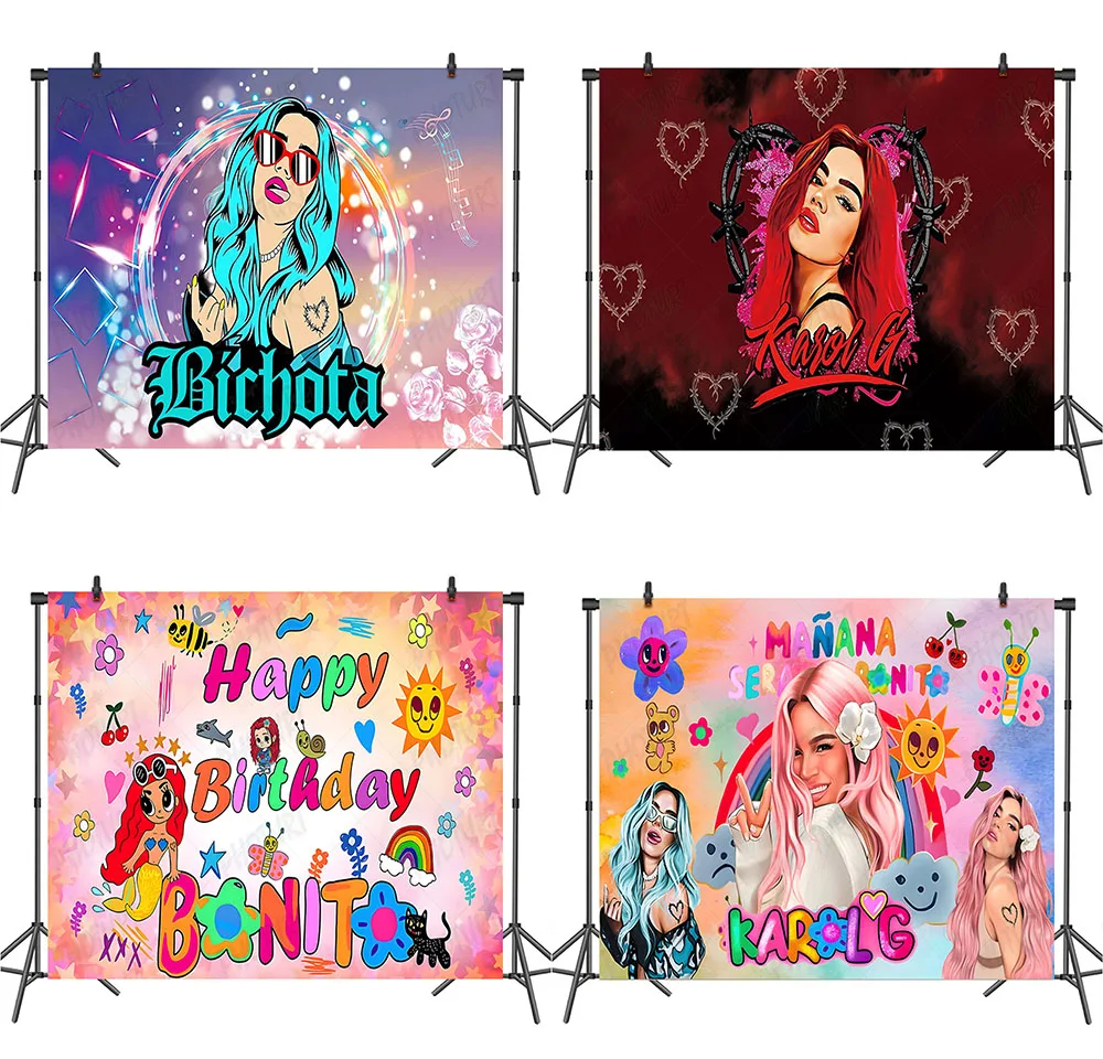 Bichota Karol G Backdrop Kids Birthday Party Background Super Singer Star Vinyl Photography Decoration Props