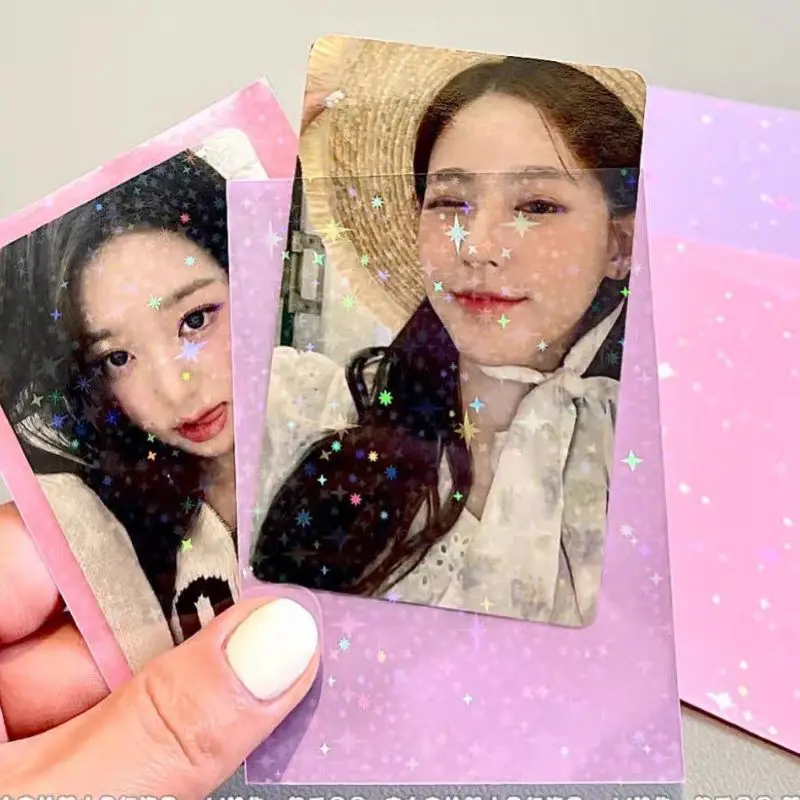 50 Pz/Pacco Kpop Toploader Glittery Star Colored Card Manicotti Per Fotocard Idol Photo Card Custodia Protettiva 61 X91Mm