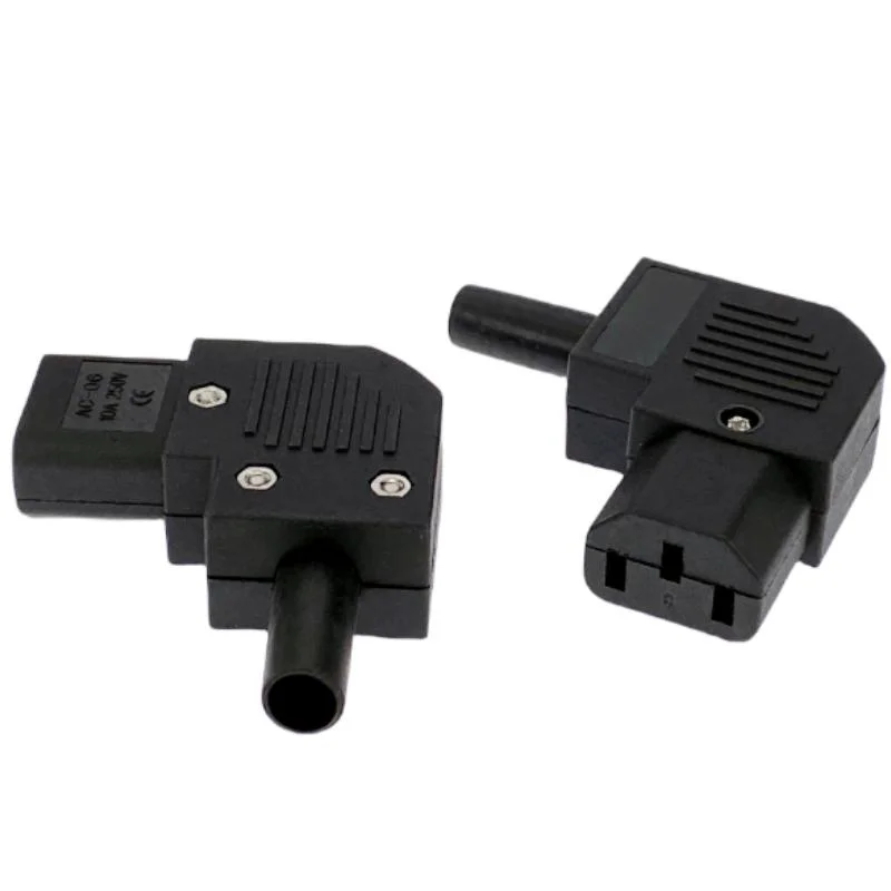 Power Plug IEC320 C13 Left Angle Rewirable Horizontal Connector 125V-250V 10A 1PCS