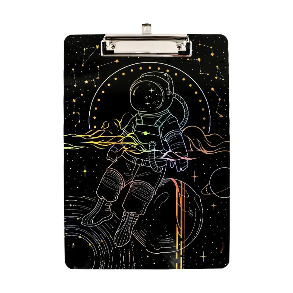 

Dreamy Starry Sky Series Laser Gilding A4 File Folder With Low Profile Gold Clip Document Folder Writing Clipboard Acrylic