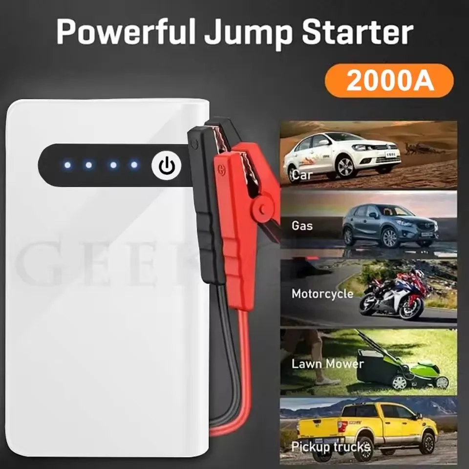 2000A Car Jump Starter Power 44.4W Power Bank Car Battery Booster Charger Starting Device Auto Emergency Start-up Lighting car jump starter jump starter