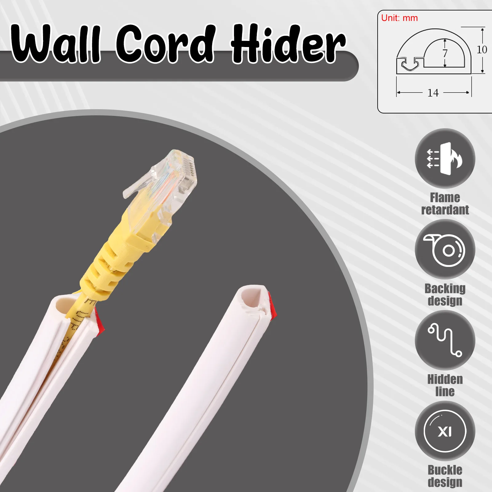 Universal Wire Hider Kit for Wall Cable Management and Organization