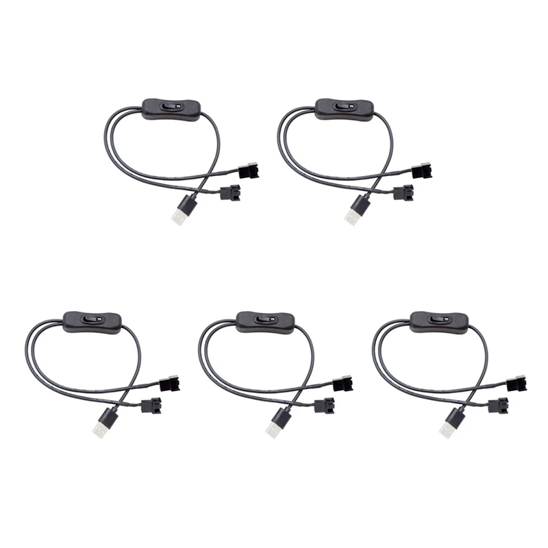 

USB To 4Pin Switch Cable Computer Case Fan Cable Adapter Cable USB Power Cable 1 TO 2 Fan Adapter Cable