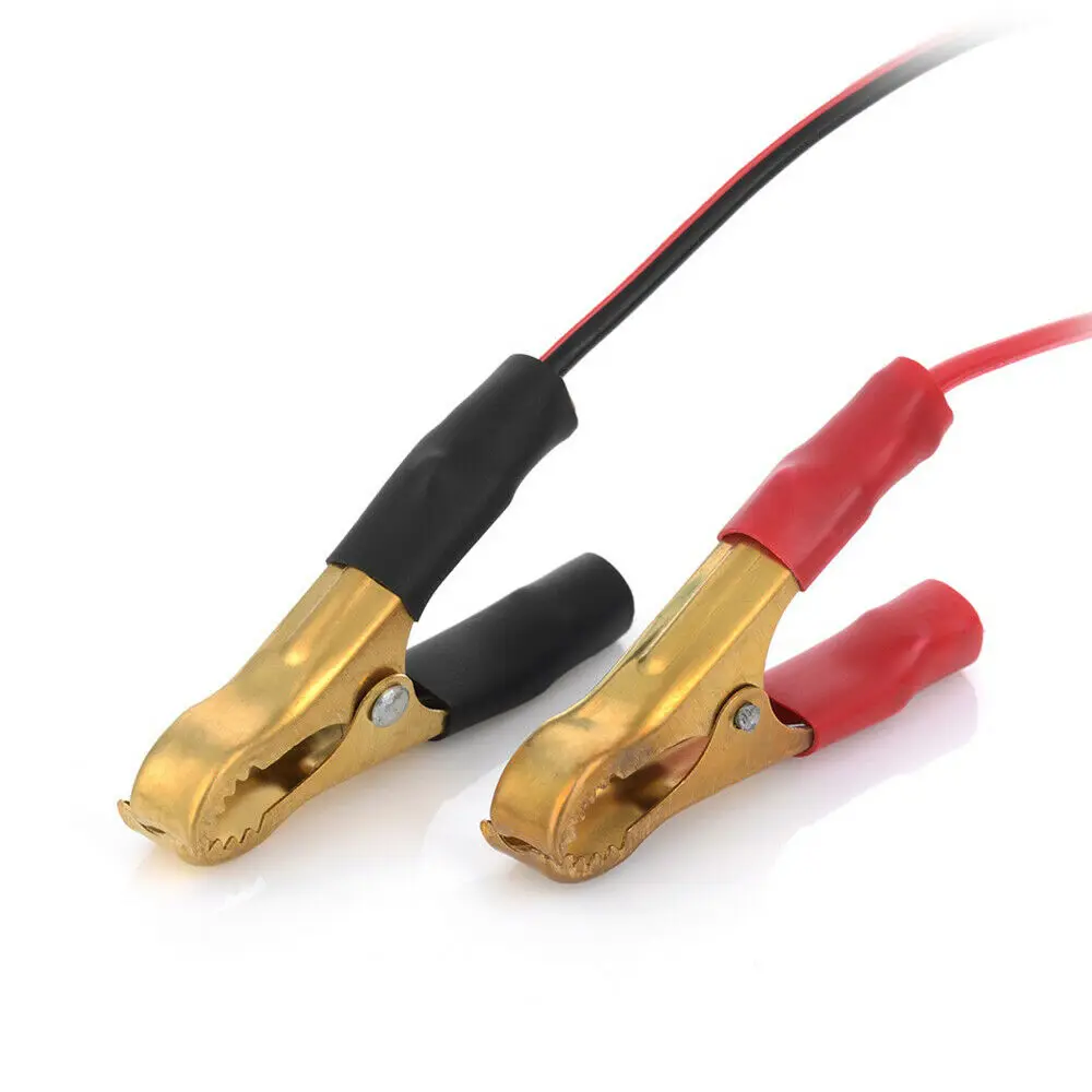12V 24V Female Car Cigarette Lighter Socket to Battery Alligator Crocodile Clips Connector 2FT Car Battery Clamp-on Charge Cable