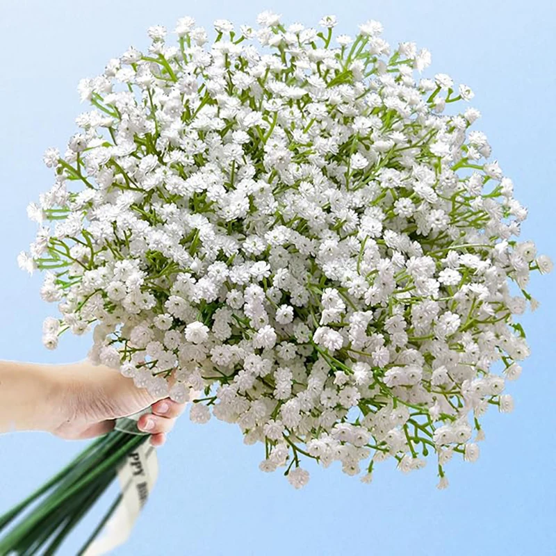 52 cm weißer künstlicher Gypsophila-Blumenstrauß, gefälschte Blumenköpfe, Party, Heimdekoration, Fotografie-Requisiten, Pflanzen- und Hochzeitsdekoration