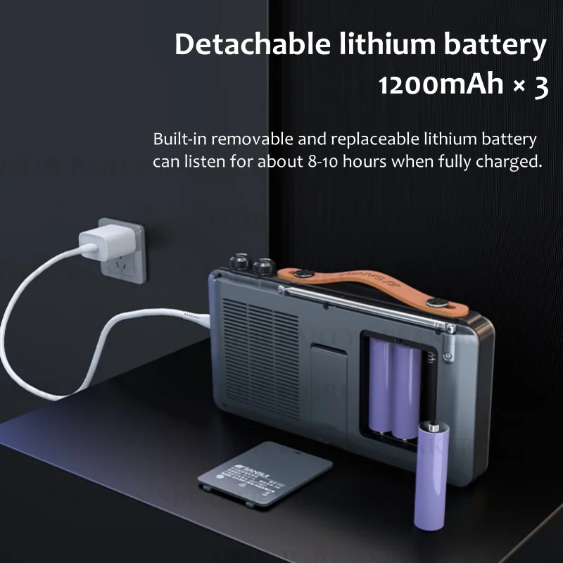 SANSUI ポータブル FM/MW/SW ラジオ 7 インチ HD LED ディスプレイ