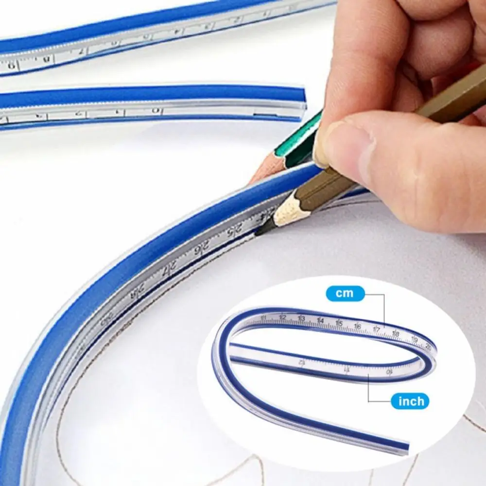 30cm Curved Ruler for Sewing Soft Flexible English and Metric Scale Rule  Engineering Drafting Drawing Tool Sewing Accessories 1
