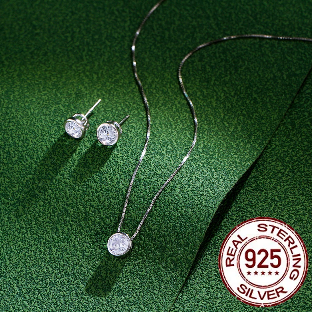 Zircons 925 Sterling Silver Jewelry Set for Women
