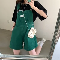 SML Summer korean preppy style Jumpsuit Denim Overalls Casual Girls Green Straight Jeans Shorts womens (78687) - Image 5