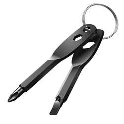Mini tournevis EDV multifonction en acier inoxydable,outil de réparation de poche, avec fente en forme de clé, ensemble de 1 pièce 