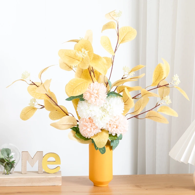 

Artificial Flower Retro Nordic Thorn Ball Fake Bouquet Home Table Supplies Wedding Celebration Party Eucalyptus Leaf Decoration