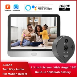 Home Security-protection Door Eye 1080P Peephole Video Doorbell With Alexa Motion Detect Wireless Wifi Intercom in private house