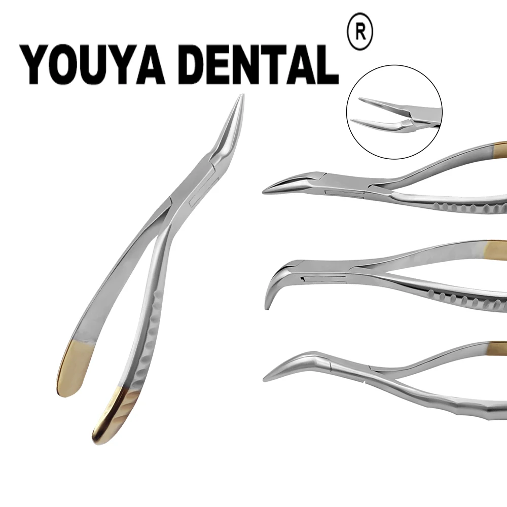 Dental Residual Root Tweezers Tooth Extraction Forceps Curved Maxillary