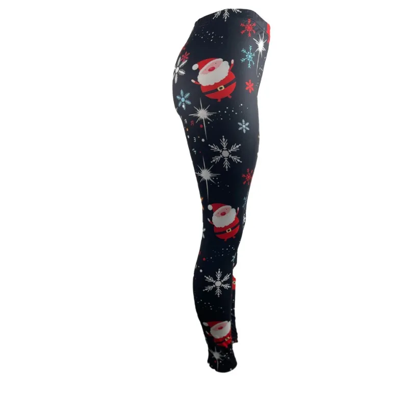 Christmas Printed Casual Pants Women 2023 Autumn Winter Fashion Elastic Waist Straight Leg Trousers Party Club Streetwear