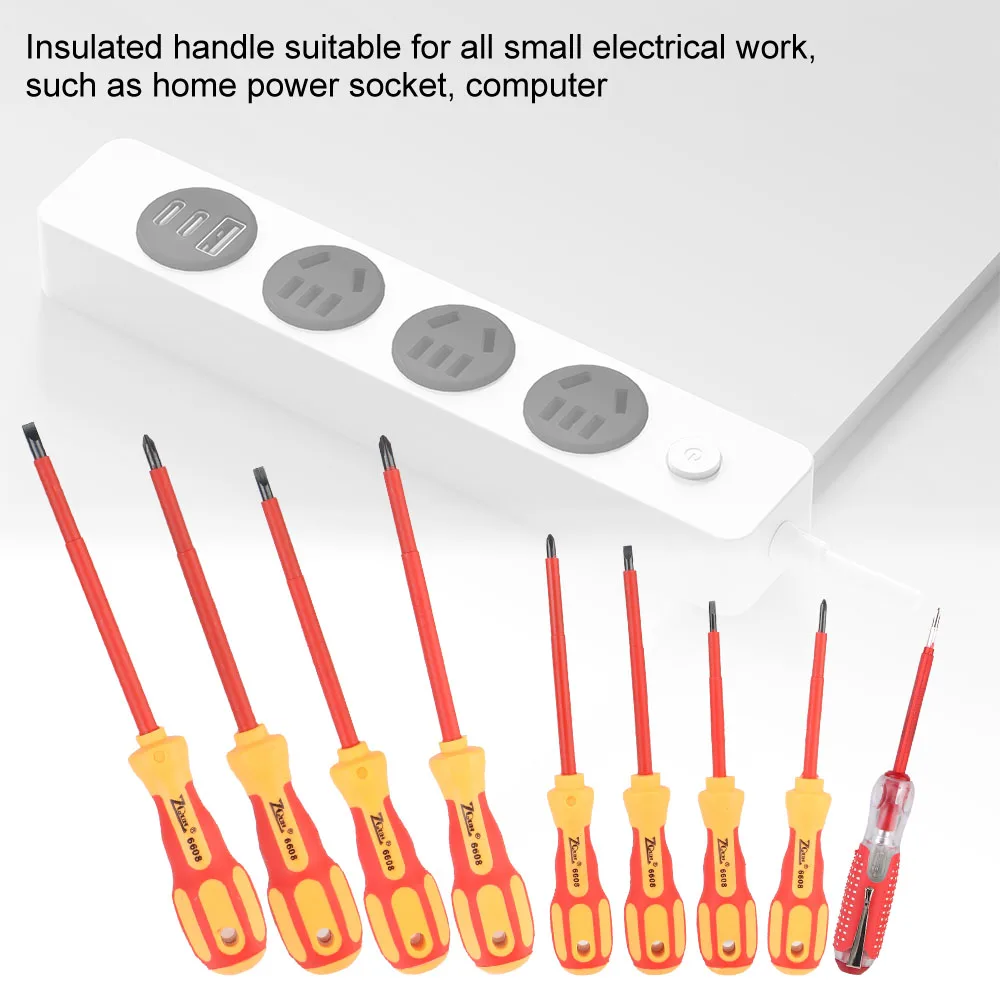 Magnetic Screwdriver Screwdriver Set Insulated Phillips Slotted Bits Electrician For Electrician Hand Tools Multifunctional 3