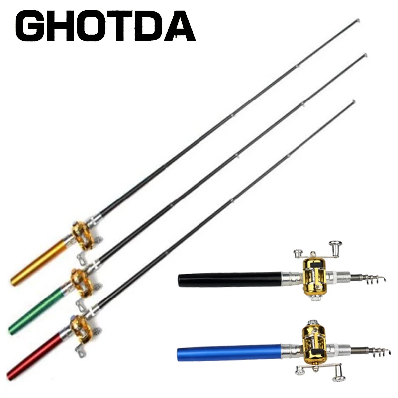 GHOTDA Pocket Collapsible Fishing Rod Reel Combo Mini Pen Fishing