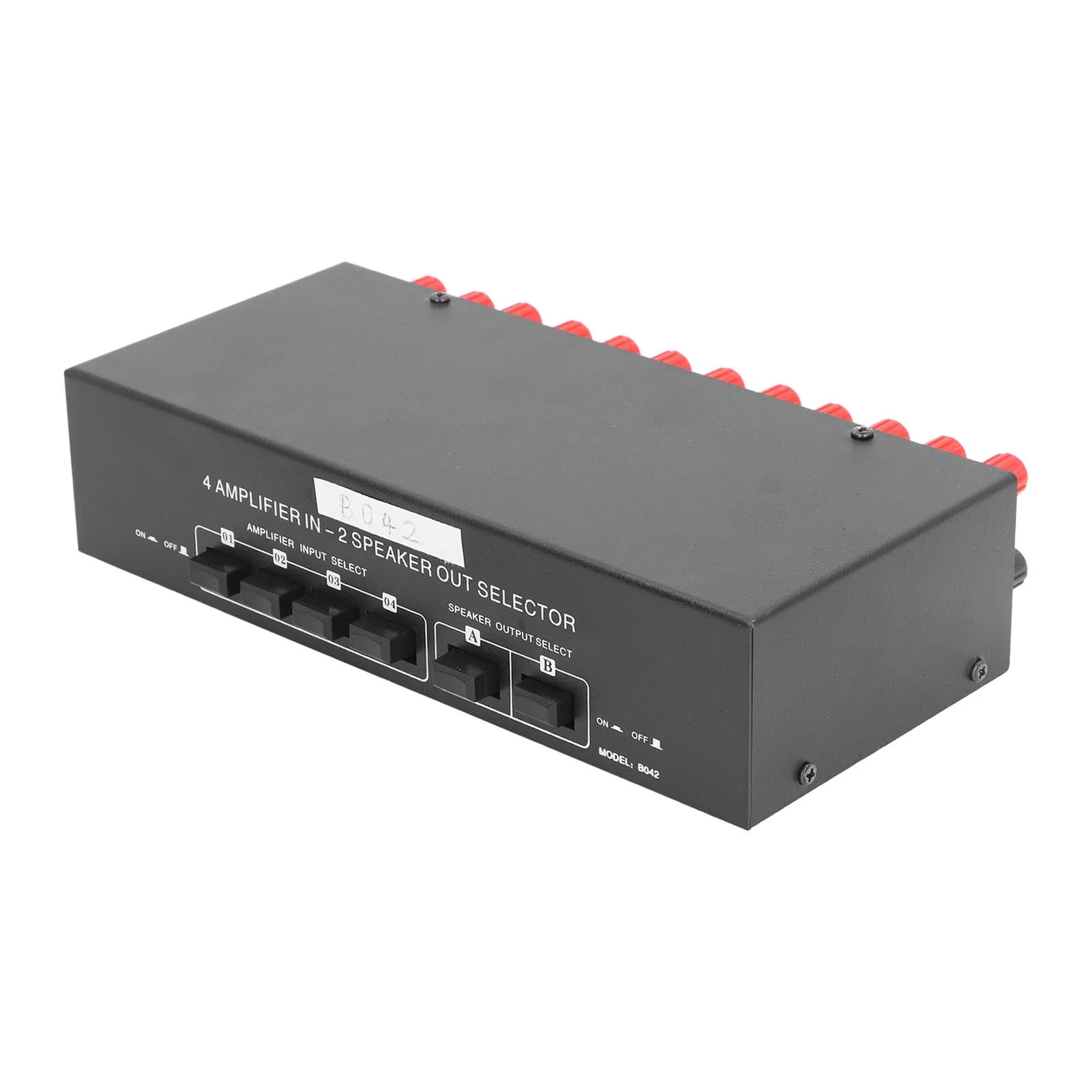 

Audio Selector Box Passive Selector Switch Wide Compatibility 2 Speaker Out 300W Manual Switching 4 Amplifier In for Playing