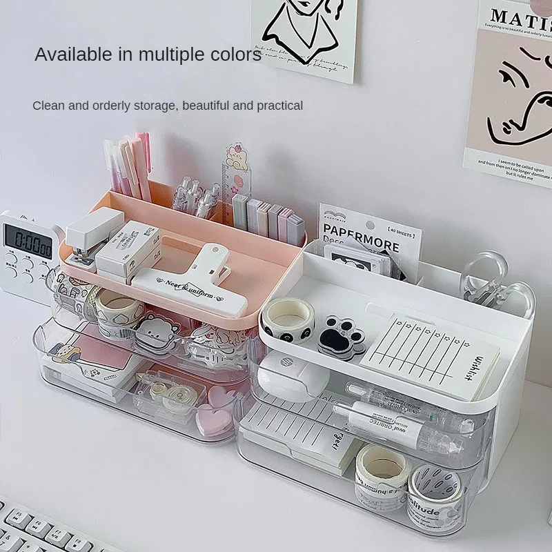 

Desk Organizer With Drawers Multifunction Desktop Organizer Stationery Storage Box Makeup Organizer Desktop Storage Box