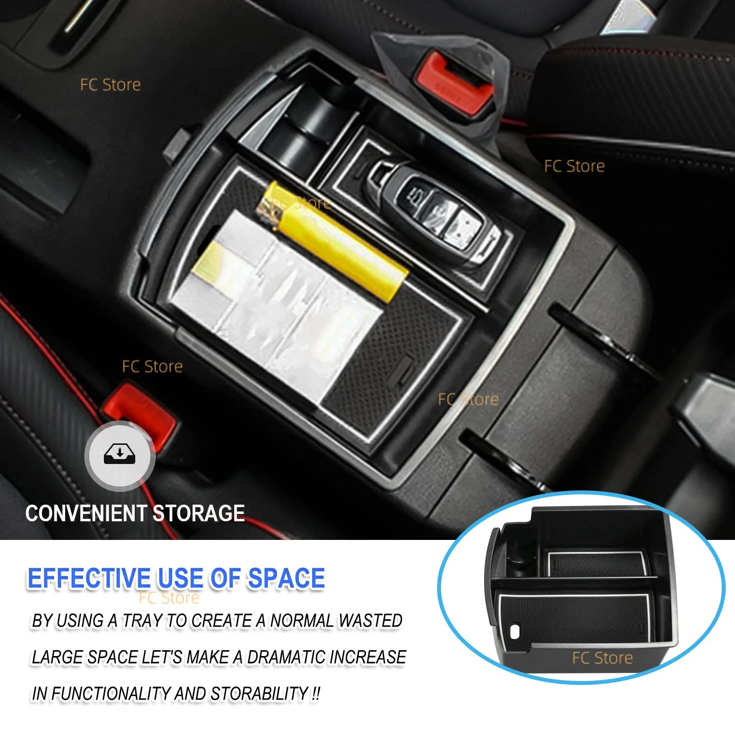 Kona Organizer per console centrale per accessori Hyundai Kona 2018-2023 Organizzatore per console centrale Organizzatore per console bracciolo - Image 2