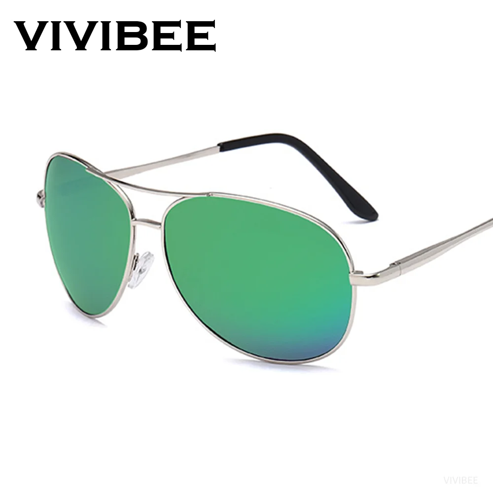 VIVIBEE Metall Polarisierte Sonnenbrille Männer Pilot Spiegel Luftfahrt Fahren Brille Klassische Angeln mit UV400 Frauen Vintage Sonnenbrille