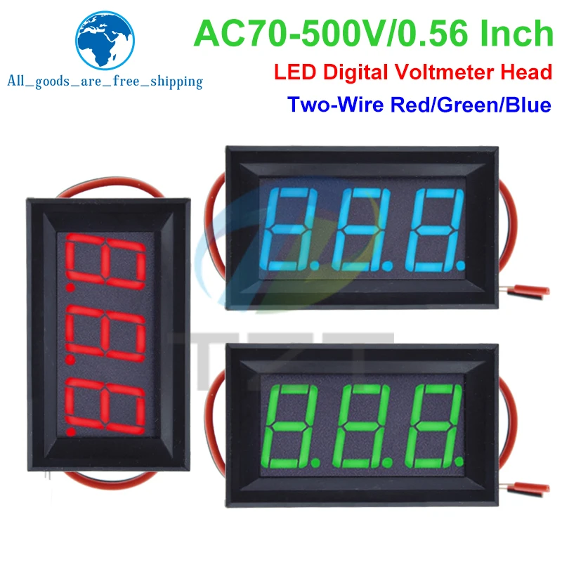 Spannungsprüfer-Modul AC 70-500V 0,56 Zoll Digitales Spannungsmessgerät Spannungsanzeige Rot/Blau/Grün 2-Draht