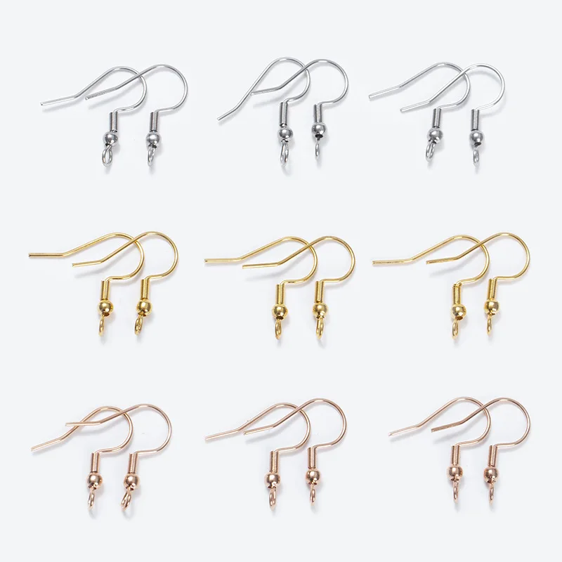 

20Pcs Stainless Steel S Shape French Earring Wires Hook Ball and Coil Ear Wires Component Findings Diy For Jewelry Making