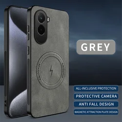 Retro Smooth - Touch Sheepskin Magnetic Shockproof Case - Business Edition for Xiaomi 17TPro (Grey)