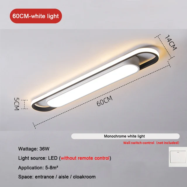 Led Ceil Light Rectangular For Kitchen Home Deco Chandelier Dining Bedrooms Sensor Lamp Modern Ceiling Lights For Living Room White light