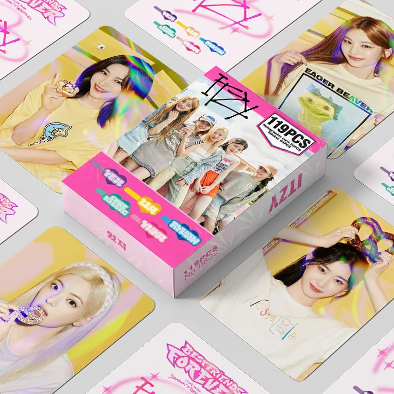Kpop ITZY 레이저 포토카드, HD 로모 카드 스티커, 고품질 엽서, 예지 리아 류진 채예용 유나 팬 선물, 119 개/세트, 신제품