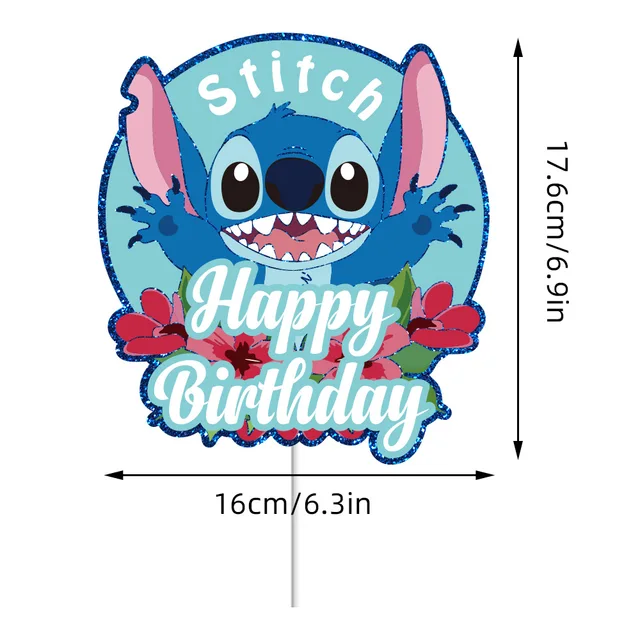 Lilo Stitch Cake Decorations  Lilo Stitch Cupcake Toppers - Disney Glitter  Cake - Aliexpress
