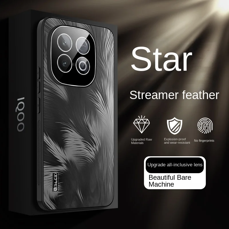 Starry Sky Electroplated Anti-Fingerprint Phone Case with Feather Texture