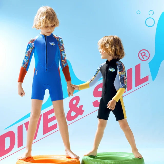 Traje de buceo de neopreno con forro polar para niños, traje de baño de  surf, traje de neopreno para niños para piscina de apnea, 3,5mm - AliExpress