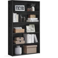 Bookshelf, 31.5 Inches Wide, 5-Tier Open Bookcase with Adjustable Storage Shelves, Floor Standing Unit, Ebony Black Bookshelf 1