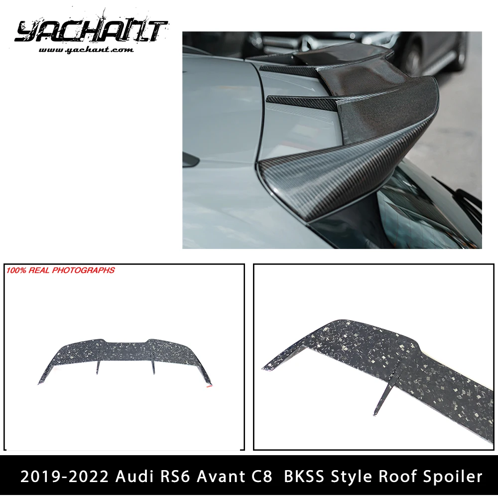 

Car-Styling Carbon Fiber Roof Spoiler BKSS Style Fit For 2019-2022 RS6 Avant C8