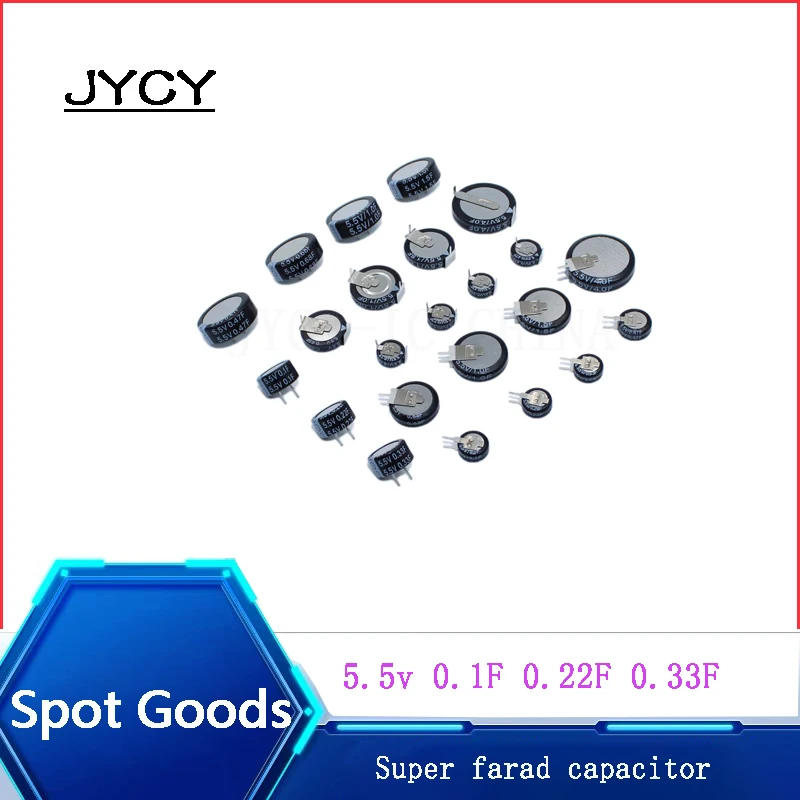 1 Pz/Lotto 5.5V Super Farad Condensatore V-Type C-Type H-Type Pulsante Farad Condensatore 0.68F 0.1F 0.22F 0.33F 0.47F 1F 4F