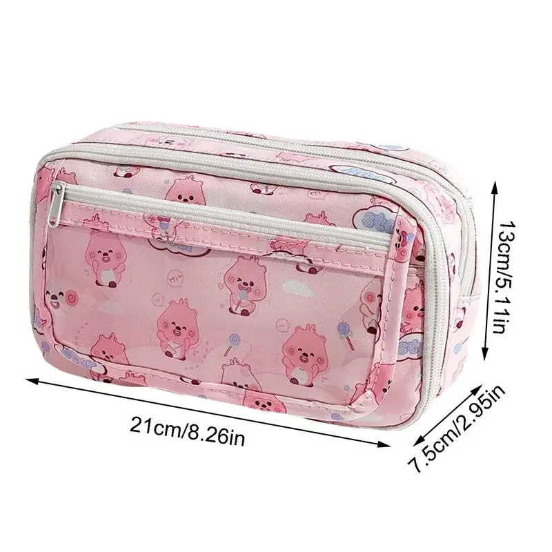 Stationery Bag Cute Cartoon Pencil Case Large Capacity Cartoon Pencil Case Pouch Student Supplies