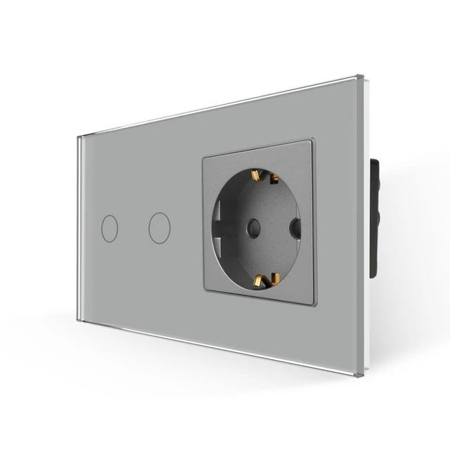 Bingoelec enchufe con interruptor, enchufes de la UE e interruptores, Panel  de cristal, interruptor de luz táctil, interruptor de Sensor de pared para  mejoras en el hogar - AliExpress