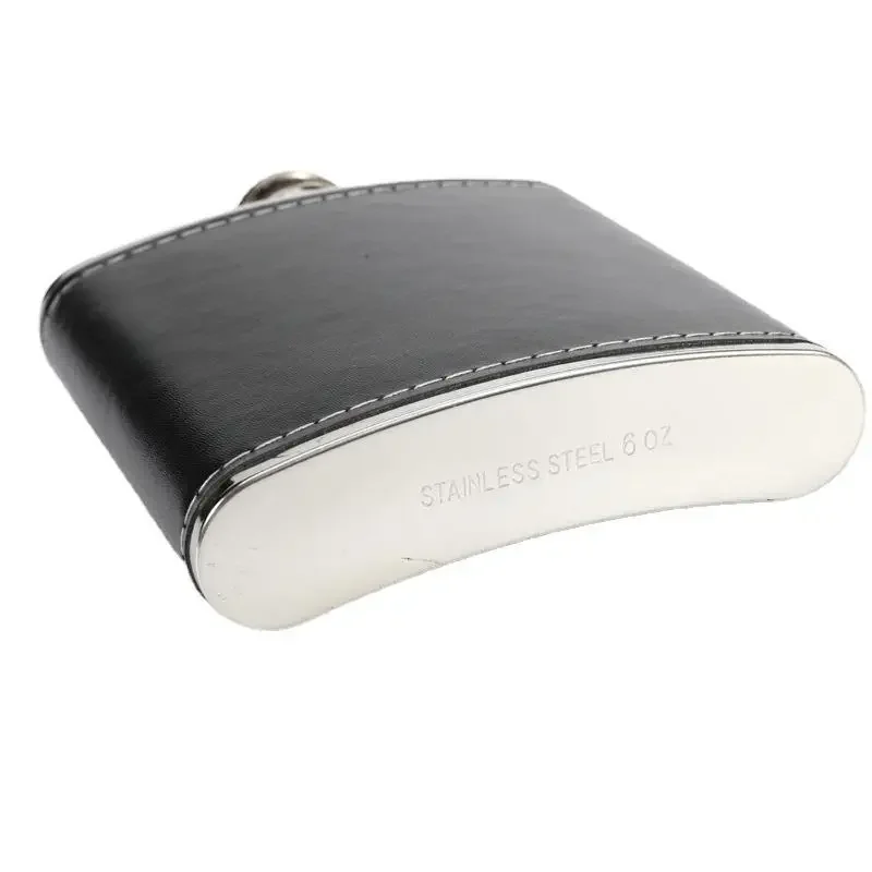 Stainless Steel Russian Mini Whiskey Hip Flask Leather Personalized Flask for Alcohol Wine Beer Whiskey Bottle Alcohol Drink 6oz