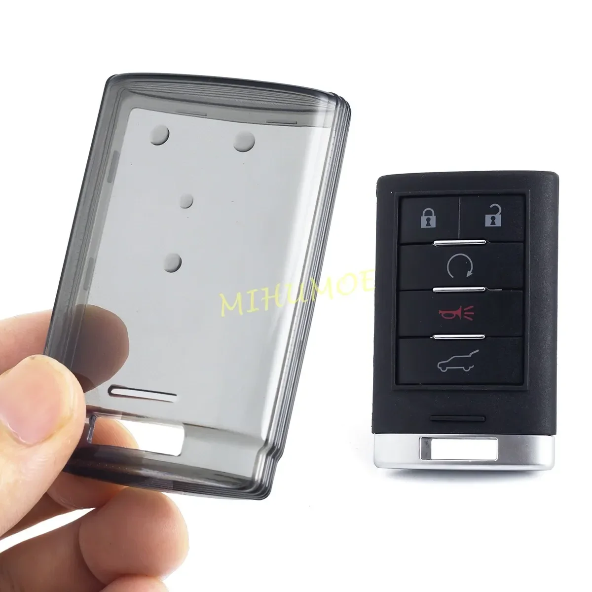 Black Transparent Car Remote Key Case Cover Keychain Protector