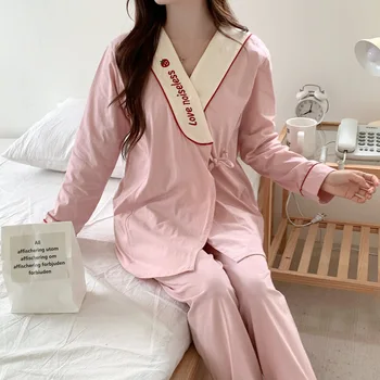 Strawberry Maternity Nightwear Cotton Gauze Pregnancy Postnatal Sleepwear Breastfeeding Pajamas Nursing Maternity Nightgown