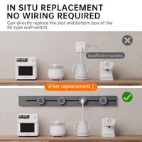 เต้ารับรางไฟฟ้าแบบเคลื่อนย้ายได้ ขนาด 40 ซม. 50 ซม. สำหรับติดผนัง รองรับกำลังไฟ 8000 วัตต์ มาตรฐาน EU US UK พร้อมพอร์ต USB Type-C สำหรับอุปกรณ์ไฟฟ้าระดับไฮเอนด์ 4