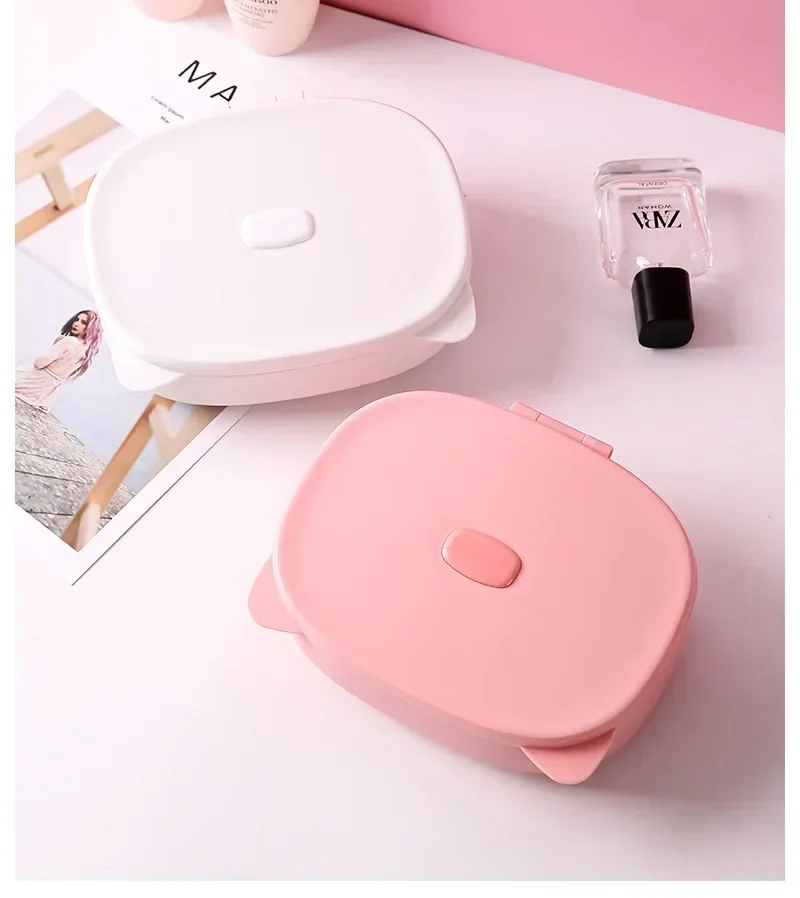 Portable 2 in 1 Folding Storage Box with Cosmetic Mirror Makeup Organizers Household Desktop Make Up Sundries Organization 5