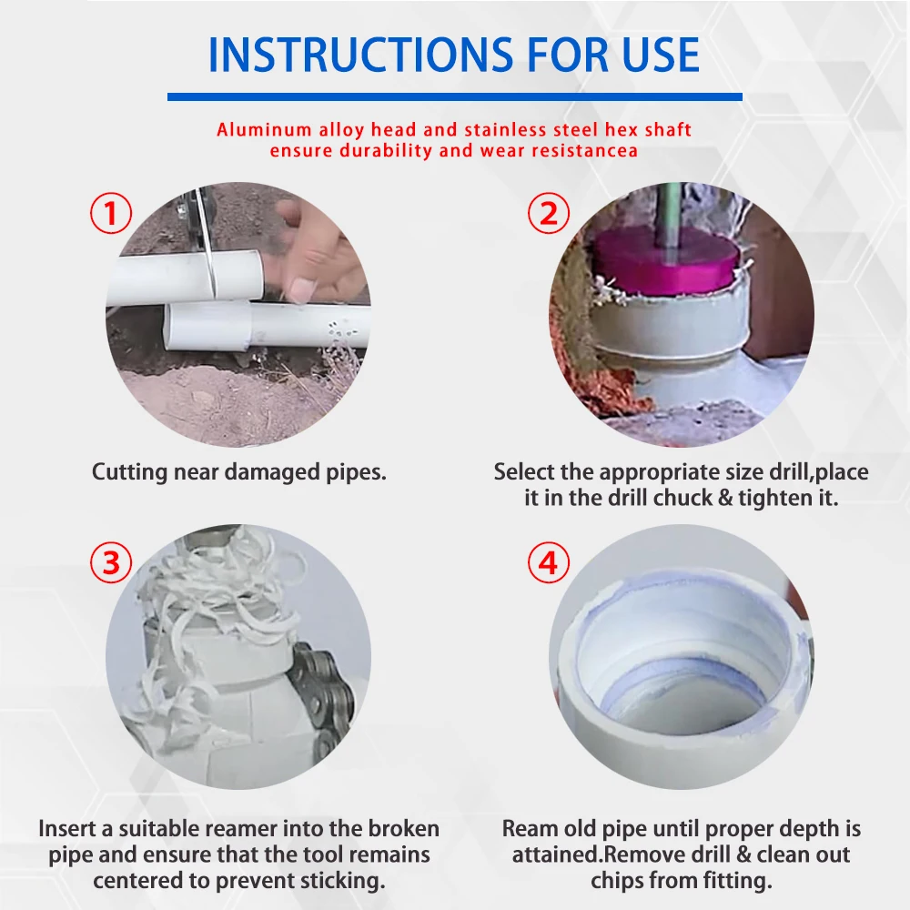 SALUTUYA économiseur De Raccord En PVC Kit D'alésoir De Tuyau