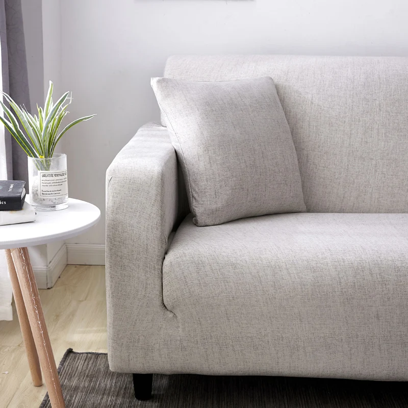light gray printed sectional sofa cover for living room L shaped sofa protector elastic anti-dust need to buy 2 pieces together 5