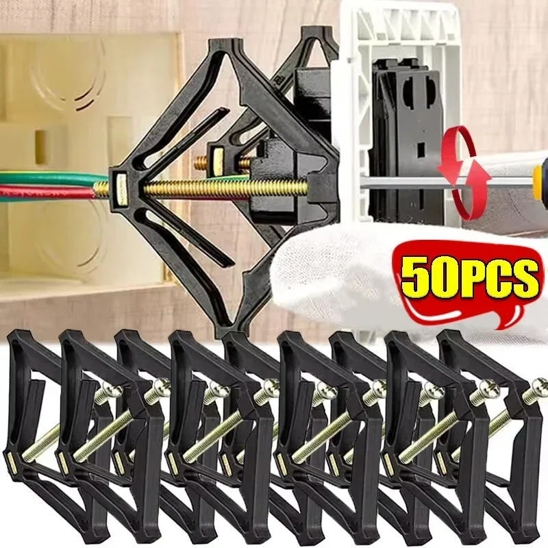 Wall switch socket repairer Electrical box repairer Wall socket repairer 1-50PCS 86Type Cassette Repairer Dark Box Repair Screw Plug Switch Fixed Support Rod Adjustment Socket Box Repair Electrical Set