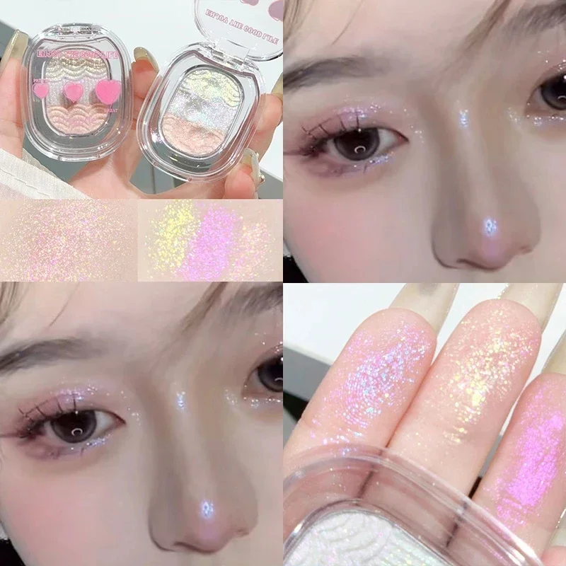 Glitter Eyeshadow Highlighter Mashed Potato High Gloss Shiny Crystal Brightening Bronzer Highlight Makeup Waterproof Chameleon 2