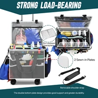 Sac de caddie de nettoyage roulant, sac à outils, sac de rangement d'outils de nettoyage, grand sac de nettoyage Portable professionnel avec roues, sacs Oxford 3