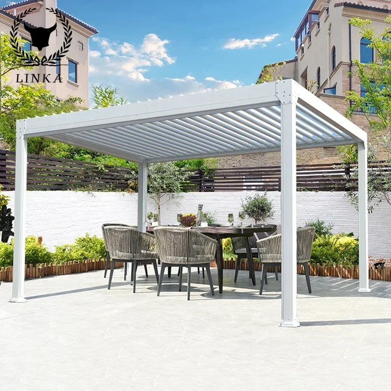 Gazebo Per Esterni Gazebo 3X3 3X4 4X5 5X6 Veranda Motorizzata Kit Pergola Per Tetto A Lamelle Elettriche Personalizzate